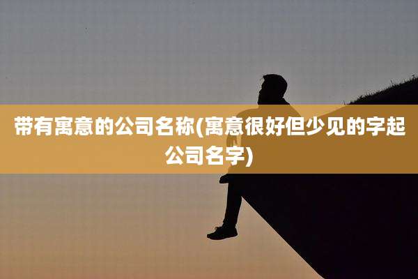 带有寓意的公司名称(寓意很好但少见的字起公司名字)