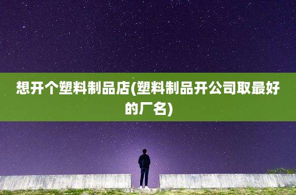 想开个塑料制品店(塑料制品开公司取最好的厂名)