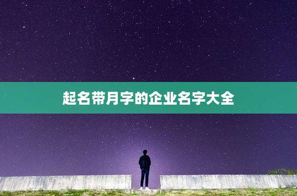 起名带月字的企业名字大全