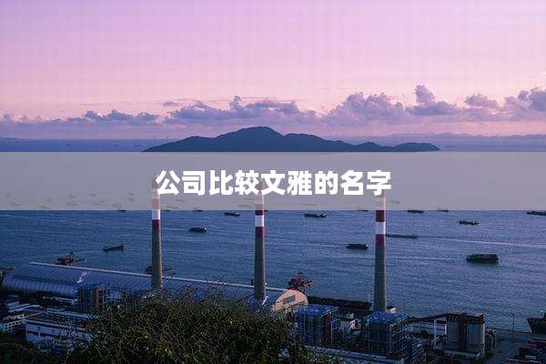 公司比较文雅的名字