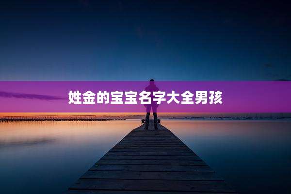 姓金的宝宝名字大全男孩