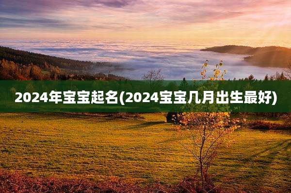 2024年宝宝起名(2024宝宝几月出生最好)