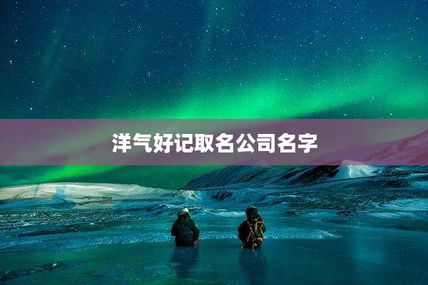 洋气好记取名公司名字