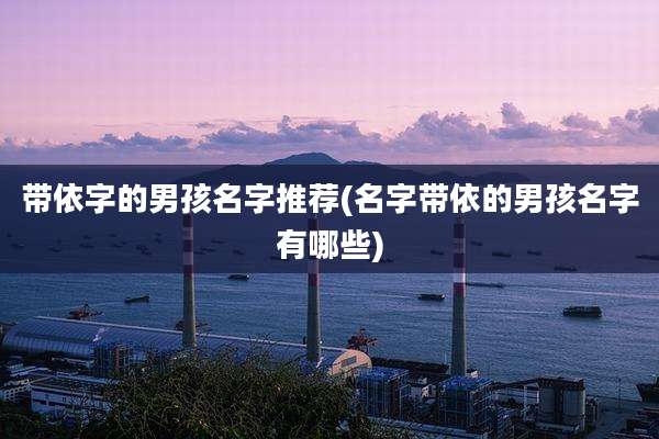 带依字的男孩名字推荐(名字带依的男孩名字有哪些)