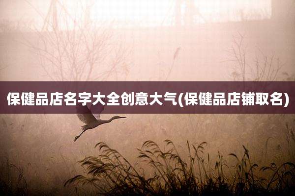保健品店名字大全创意大气(保健品店铺取名)