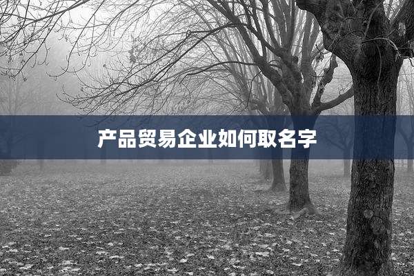 产品贸易企业如何取名字