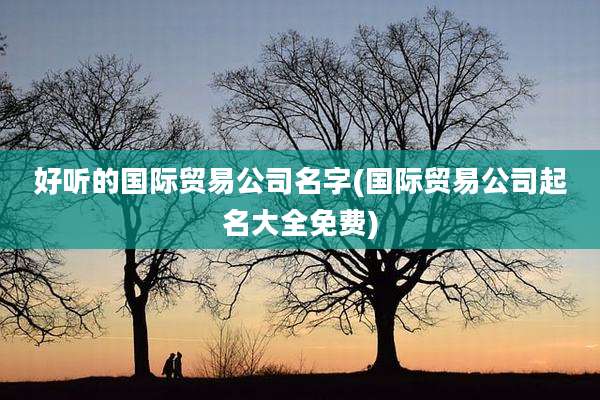好听的国际贸易公司名字(国际贸易公司起名大全免费)