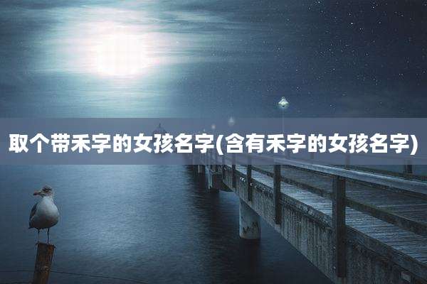 取个带禾字的女孩名字(含有禾字的女孩名字)