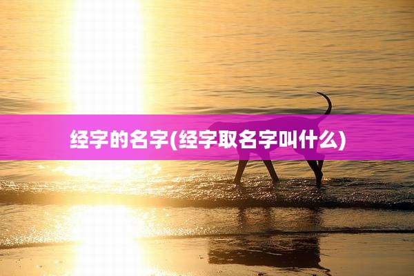 经字的名字(经字取名字叫什么)