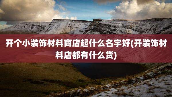 开个小装饰材料商店起什么名字好(开装饰材料店都有什么货)