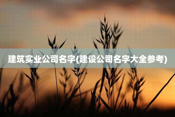 建筑实业公司名字(建设公司名字大全参考)