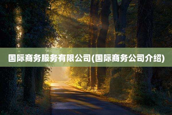 国际商务服务有限公司(国际商务公司介绍)