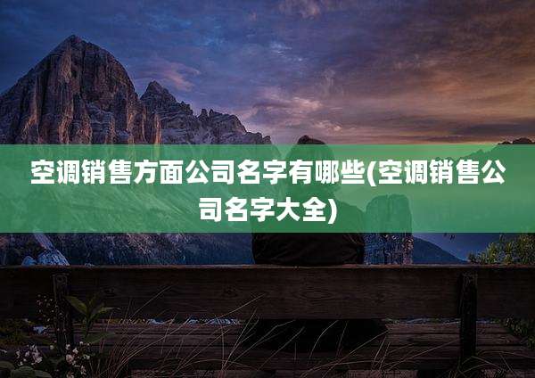 空调销售方面公司名字有哪些(空调销售公司名字大全)