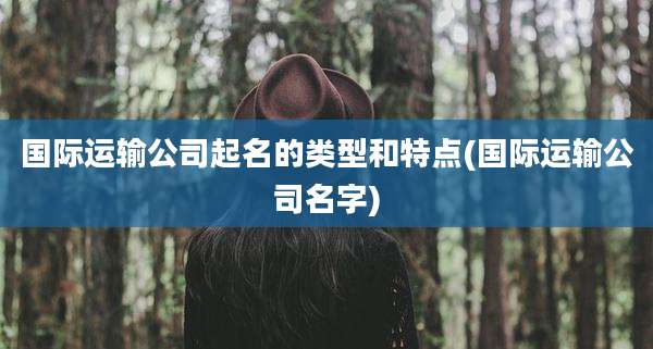 国际运输公司起名的类型和特点(国际运输公司名字)