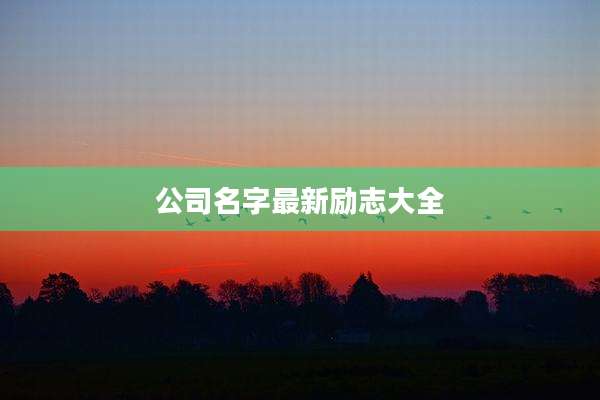 公司名字最新励志大全