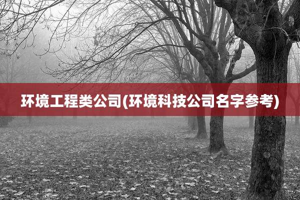 环境工程类公司(环境科技公司名字参考)