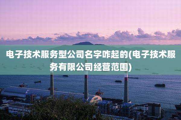 电子技术服务型公司名字咋起的(电子技术服务有限公司经营范围)