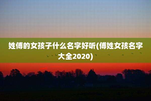 姓傅的女孩子什么名字好听(傅姓女孩名字大全2020)
