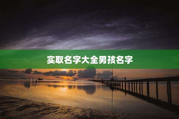 实取名字大全男孩名字