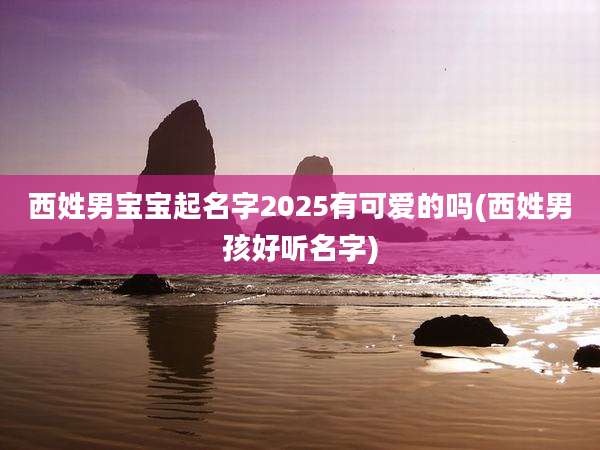 西姓男宝宝起名字2025有可爱的吗(西姓男孩好听名字)