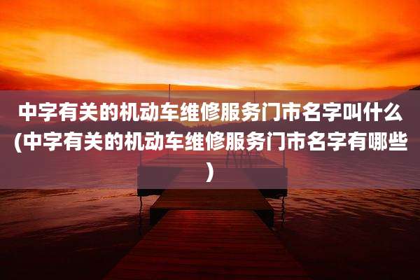 中字有关的机动车维修服务门市名字叫什么(中字有关的机动车维修服务门市名字有哪些)