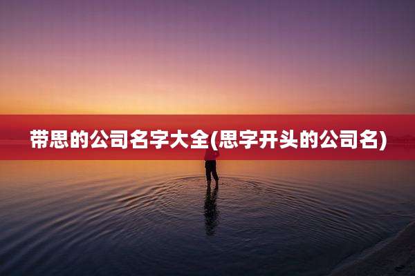 带思的公司名字大全(思字开头的公司名)