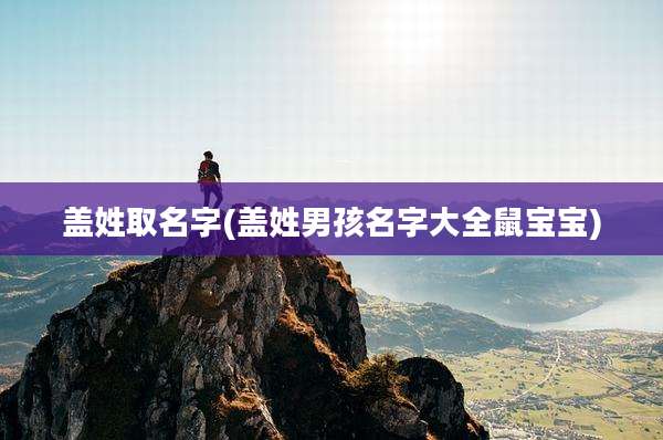 盖姓取名字(盖姓男孩名字大全鼠宝宝)