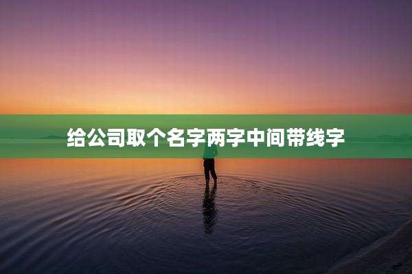 给公司取个名字两字中间带线字