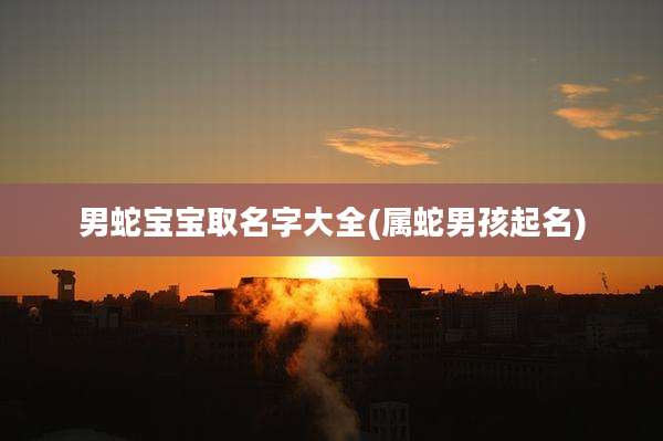男蛇宝宝取名字大全(属蛇男孩起名)