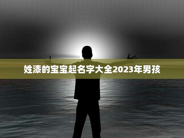 姓漆的宝宝起名字大全2023年男孩