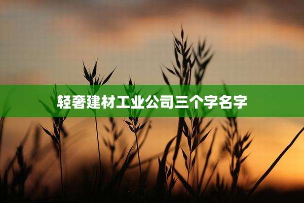 轻奢建材工业公司三个字名字
