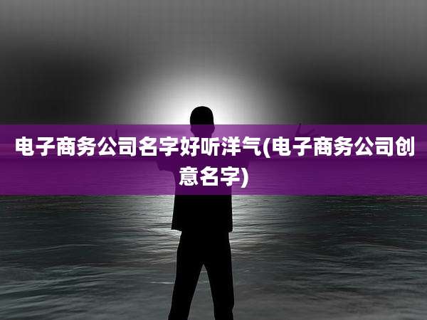 电子商务公司名字好听洋气(电子商务公司创意名字)