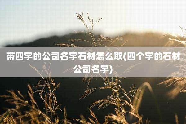 带四字的公司名字石材怎么取(四个字的石材公司名字)