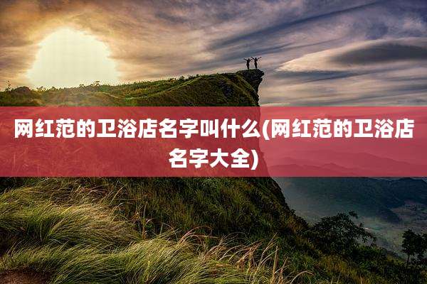 网红范的卫浴店名字叫什么(网红范的卫浴店名字大全)
