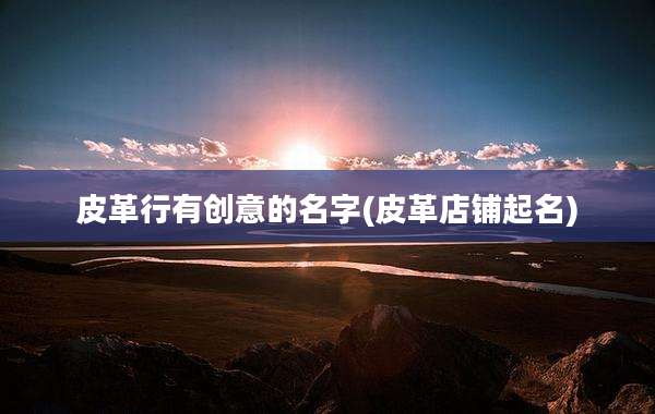 皮革行有创意的名字(皮革店铺起名)