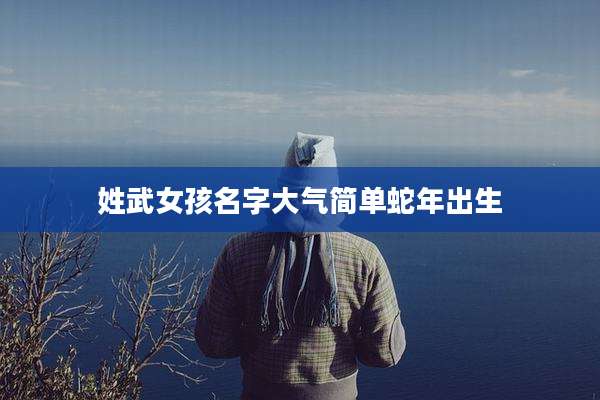 姓武女孩名字大气简单蛇年出生