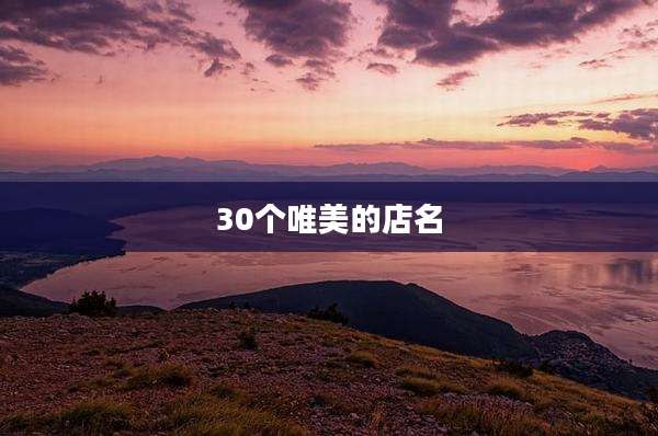 30个唯美的店名