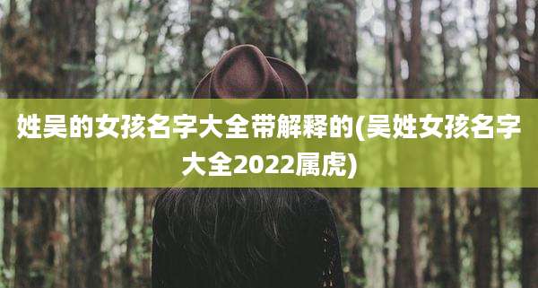 姓吴的女孩名字大全带解释的(吴姓女孩名字大全2022属虎)