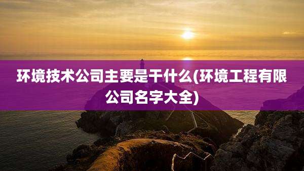 环境技术公司主要是干什么(环境工程有限公司名字大全)