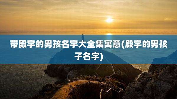 带殿字的男孩名字大全集寓意(殿字的男孩子名字)