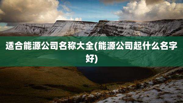 适合能源公司名称大全(能源公司起什么名字好)