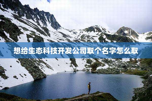 想给生态科技开发公司取个名字怎么取