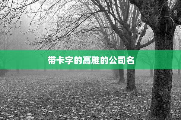 带卡字的高雅的公司名