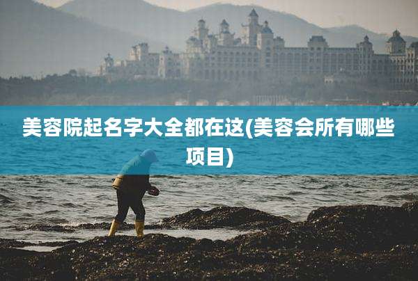 美容院起名字大全都在这(美容会所有哪些项目)