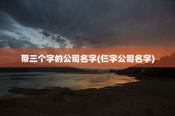 带三个字的公司名字(仨字公司名字)