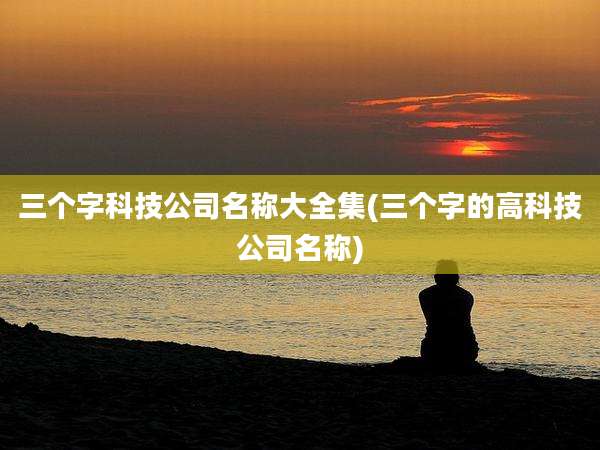 三个字科技公司名称大全集(三个字的高科技公司名称)