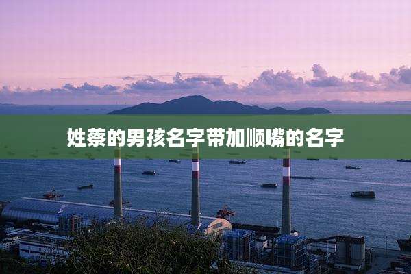 姓蔡的男孩名字带加顺嘴的名字