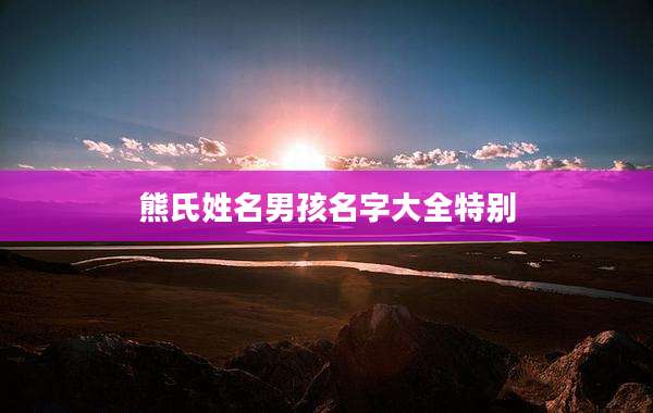 熊氏姓名男孩名字大全特别