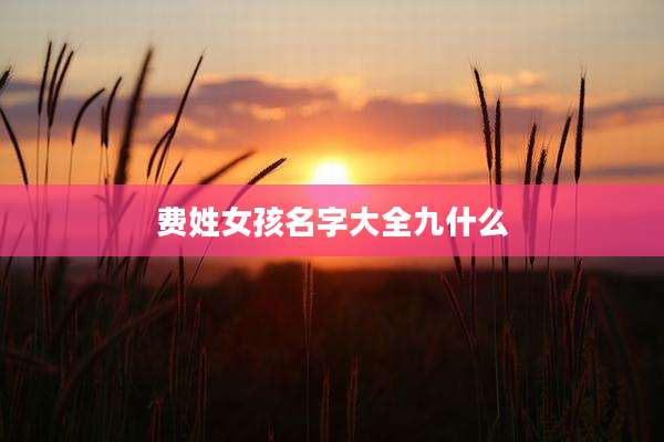 费姓女孩名字大全九什么