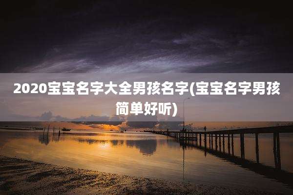 2020宝宝名字大全男孩名字(宝宝名字男孩简单好听)